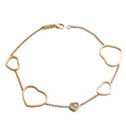 Pre Owned Chopard Rose Gold Happy Hearts Diamond Bracelet