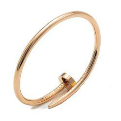 Pre Owned Cartier Juste Un Clou Rose Gold Classic Bracelet Size 16