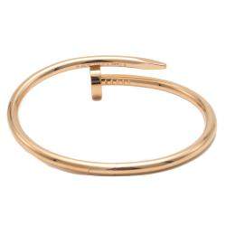 Pre Owned Cartier Juste Un Clou Rose Gold Classic Bracelet Size 16