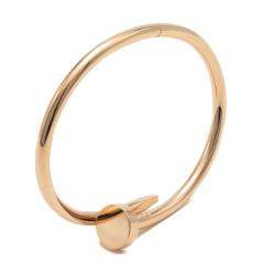 Pre Owned Cartier Juste Un Clou Rose Gold Classic Bracelet Size 16
