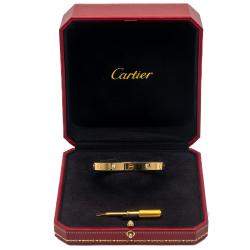 Pre Owned Cartier Love Yellow Gold 4 Diamonds Bracelet Size 16