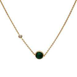 Pre Owned Piaget Malachite Possession Rose Gold Diamond Necklace