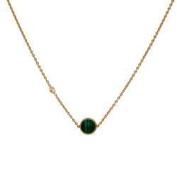 Pre Owned Piaget Malachite Possession Rose Gold Diamond Necklace