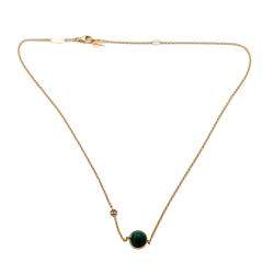 Pre Owned Piaget Malachite Possession Rose Gold Diamond Necklace