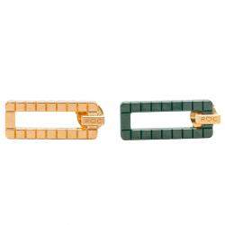 Pre Owned Chopard Rose Gold & Green Ceramic Ice Cube Rihanna Limited Edition Earrings