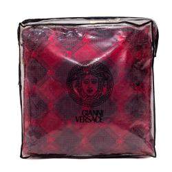 Pre Owned Versace Medusa Red & Black Cotton Cushion