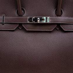 Hermes Cacao Togo Leather Palladium Hardware Birkin 35 Bag
