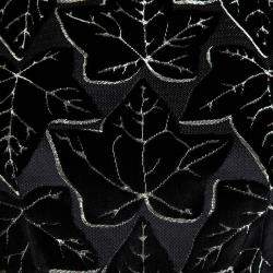 Pre Owned Alexander McQueen Black Velvet Jacquard Leaf Pattern Sleeveless Dress S