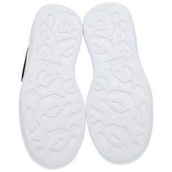 Pre Owned Alexander McQueen White/Black Leather Oversized Sneakers EU 41.5