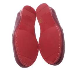 مملوكة مسبقًا Dolce & Gabbana Red Leather Genova Loafers Size 43