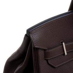 Hermes Cacao Togo Leather Palladium Hardware Birkin 35 Bag