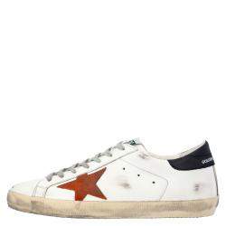 Pre Owned Golden Goose White / Black / Red Leather Superstar Sneakers Size EU 42