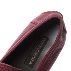 مملوكة مسبقًا Dolce & Gabbana Red Leather Genova Loafers Size 43