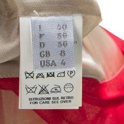 Pre Owned Philosophy di Alberta Ferretti Red/Beige Lip Applique Tulle Dress S