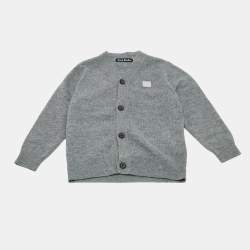 Pre Owned Acne Studios Kids Grey Wool Knit Cardigan 4-6Yrs
