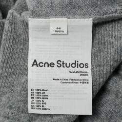 Pre Owned Acne Studios Kids Grey Wool Knit Cardigan 4-6Yrs