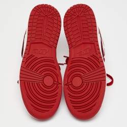 Air Jordans Red/Pink Leather Jordan 1 Low SE Red Quilt Sneakers Size 38.5 (GS)