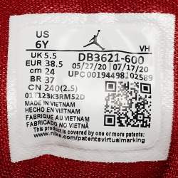 Air Jordans Red/Pink Leather Jordan 1 Low SE Red Quilt Sneakers Size 38.5 (GS)