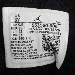 Pre Owned Air Jordans Red/Black Leather Jordan 1 Low Reverse Bred Sneakers Size 38.5 (GS)