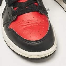 Air Jordans Tricolor Leather Jordan 1 Mid PS Black Fire Red Sneakers Size 31 (kids) 
