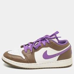 Air Jordans Multicolor Leather Jordan 1 Low Palomino Wild Berry Sneakers Size 38 (GS)
