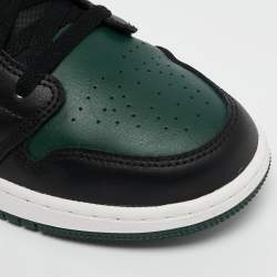 Air Jordans Multicolor Leather Jordan 1 Low Green Toe Sneakers Size 38.5 (GS)