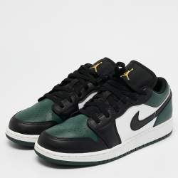 Air Jordans Multicolor Leather Jordan 1 Low Green Toe Sneakers Size 38.5 (GS)