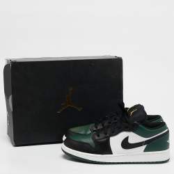 Air Jordans Multicolor Leather Jordan 1 Low Green Toe Sneakers Size 38.5 (GS)