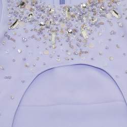 Pre Owned Anatomi Purple Crepe Embellished A-Line Dress 3-4 Yrs