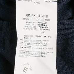 Armani Junior Navy Blue Jersey Button Front Cardigan 2 Yrs