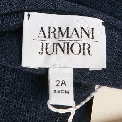 Armani Junior Navy Blue Jersey Button Front Cardigan 2 Yrs