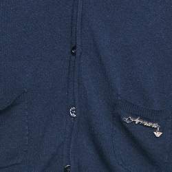 Armani Junior Navy Blue Jersey Button Front Cardigan 2 Yrs