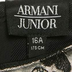 Pre Owned فستان أرماني جونيور فضي جاكار فراشة قصير 16 سنة