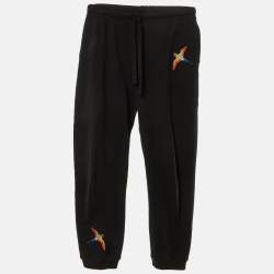 Pre Owned Axel Arigato Kids Black Cotton Bird Embroidered Sweatpants Size 8-10 yrs