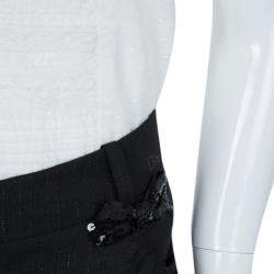 Pre Owned Baby Dior Black Sequinned Bow Detail Shorts 8 Yrs