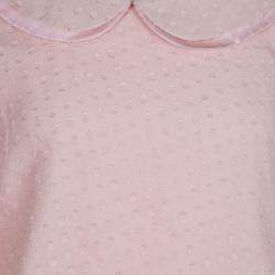 Baby Dior Pink Silk Dobby Long Sleeve Drop Waist Dress 10 Yrs