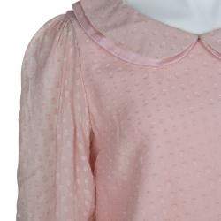 Baby Dior Pink Silk Dobby Long Sleeve Drop Waist Dress 10 Yrs