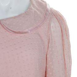 Baby Dior Pink Silk Dobby Long Sleeve Drop Waist Dress 10 Yrs