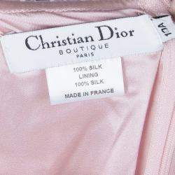 Baby Dior Pink Silk Dobby Long Sleeve Drop Waist Dress 10 Yrs