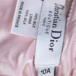 Baby Dior Pink Silk Dobby Long Sleeve Drop Waist Dress 10 Yrs