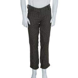 Pre Owned Baby Dior Brown Houndstooth Paneled Pants 8 Yrs