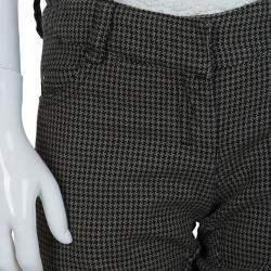 Pre Owned Baby Dior Brown Houndstooth Paneled Pants 8 Yrs