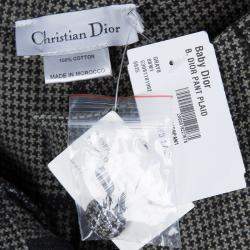 Pre Owned Baby Dior Brown Houndstooth Paneled Pants 8 Yrs