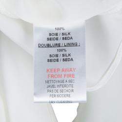 Baby Dior Cream Tulle Ruffle Detail Long Sleeve Silk Blouse 10 Yrs