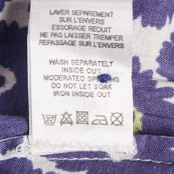 Baby Dior Blue Floral Print Cotton A-Line Sun Dress Set 36M
