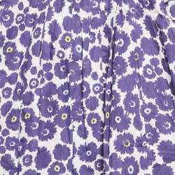 Baby Dior Blue Floral Print Cotton A-Line Sun Dress Set 36M