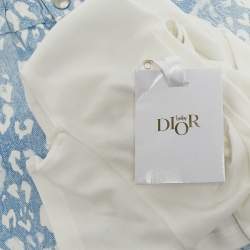Baby Dior Blue/White Heart Print Cotton Top and Pants Set 9M