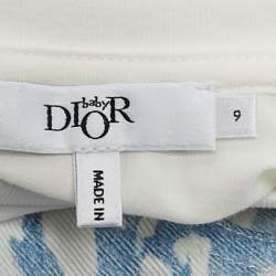 Baby Dior Blue/White Heart Print Cotton Top and Pants Set 9M