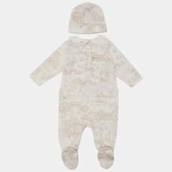 Baby Dior Pink Toile de Jouy Cotton Onesie Set 3M