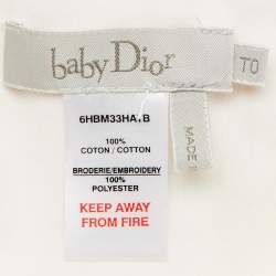 Baby Dior White/Pink Bow Cotton Cap 3-6M